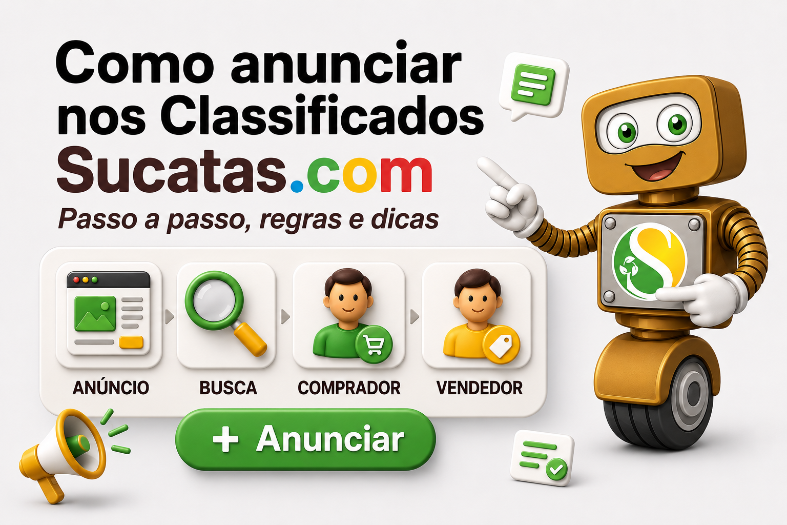 Como anunciar nos Classificados Sucatas.com: passo a passo, regras e dicas