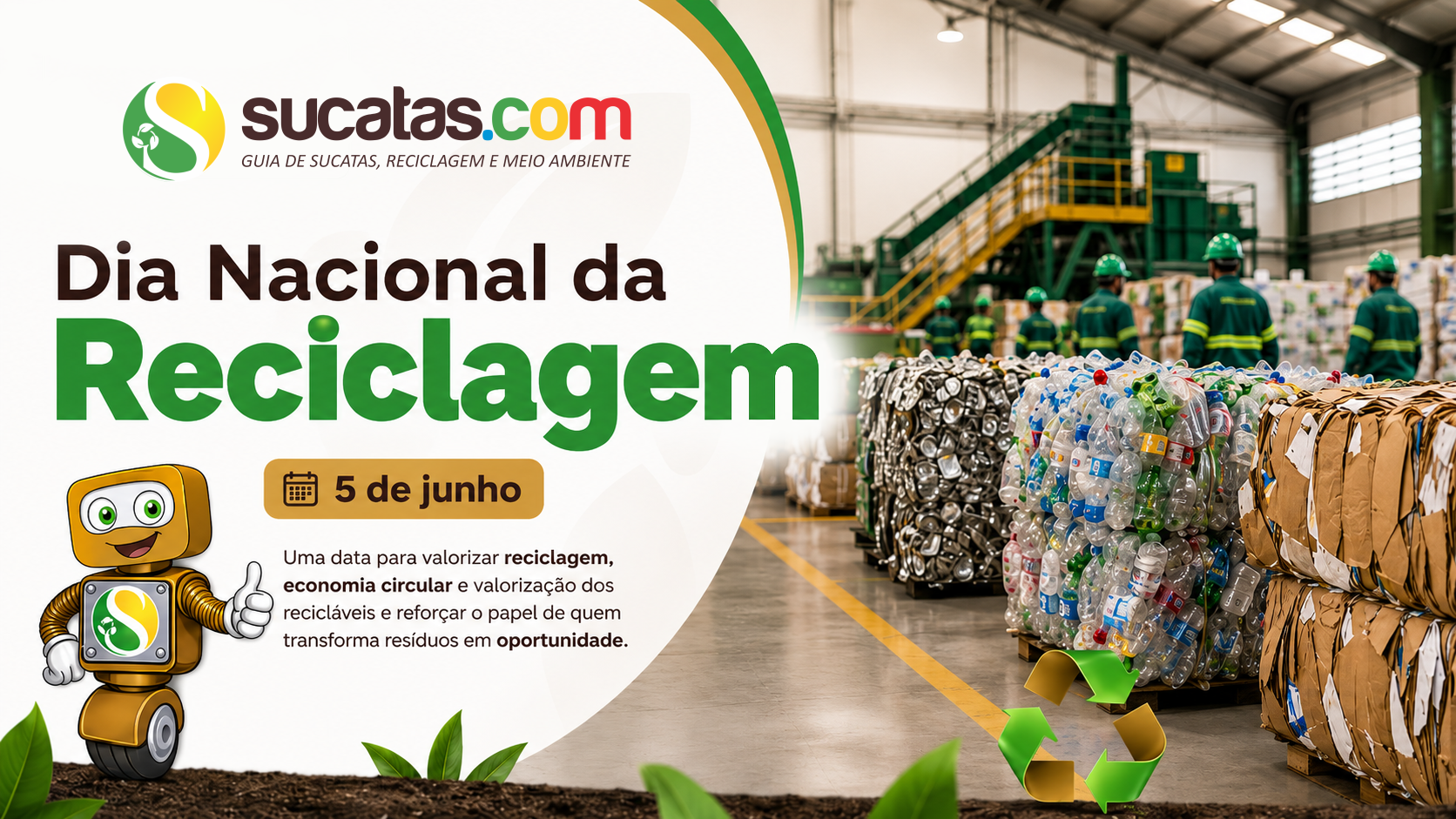 5 de junho - Dia Nacional da Reciclagem: o que a data revela sobre resíduos, catadores e mercado no Brasil